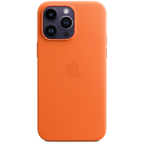 Чехол для iPhone 14 Pro Max: Apple iPhone 14 Pro Max Leather Case with MagSafe - Orange