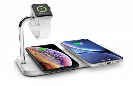 Держатели | Док-станции: Бездротовий зарядний пристрій Zens Dual Aluminium Wireless Charger + Apple Watch 10W
