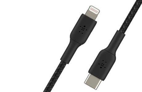 Кабели и переходники: Belkin USB-С - Lightning BRAIDED 1m black