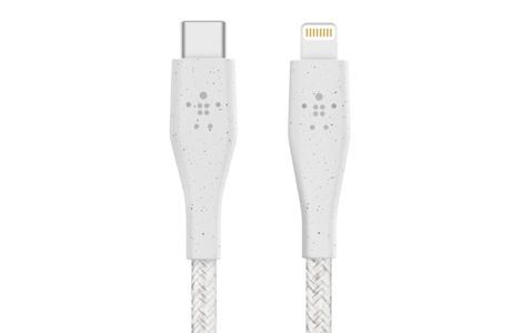 Кабели и переходники: Кабель Belkin DuraTek Plus USB-C - Lightning, 1.2m, white