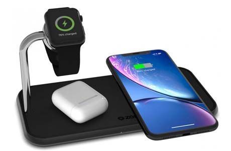 Держатели | Док-станции: Бездротовий зарядний пристрій Zens Dual  Aluminium Wireless Charger + Apple Watch чорний (ZEDC05B/00)