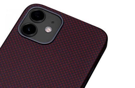 Чехол для iPhone 12/ 12 Pro: Pitaka MagEZ Case Plain Black/Red for iPhone 12