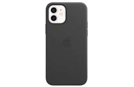Чехлы для iPhone: Кожаный чехол MagSafe для iPhone 12 mini, чёрный цвет
