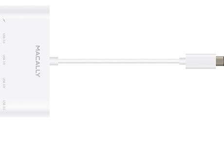 Кабели и переходники: Сплітер Macally USB-C — 4 × USB + USB-C