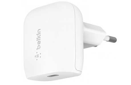 Зарядные устройства для iPhone: Мережевий ЗП Belkin Home Charger 20W Power Delivery Port USB-C, білий (WCA003VFWH)