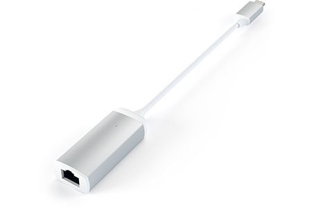 Кабели и переходники: Перехідник Satechi Aluminum Type-C Ethernet Adapter (сріблястий)