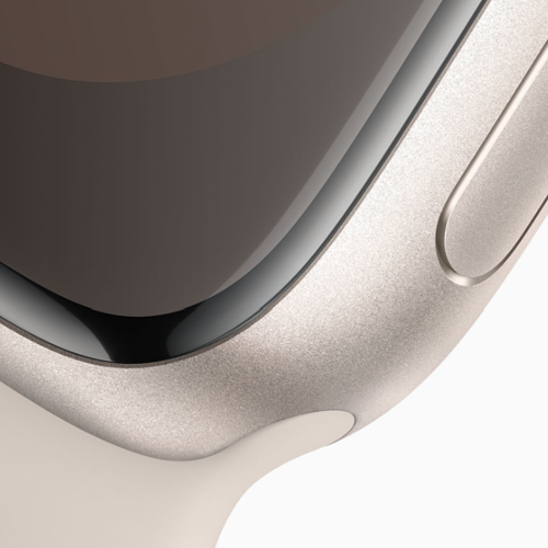 Apple Watch Series 9: Apple Watch Series 9 45mm Starlight Aluminum Case with Starlight Sport Band - S/M