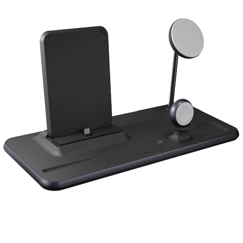 Беспроводные зарядные устройства: Zens 4-in-1 MagSafe + Watch + iPad Wireless Charging Station Black
