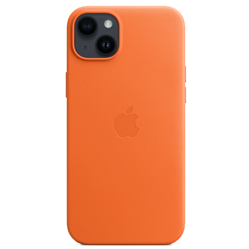 Чехол для iPhone 14 Plus: Apple iPhone 14 Plus Leather Case with MagSafe - Orange