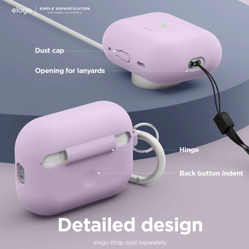 Чехол для AirPods Pro 2: Elago Silicone Hang Case Lavender for Airpods Pro 2nd Gen
