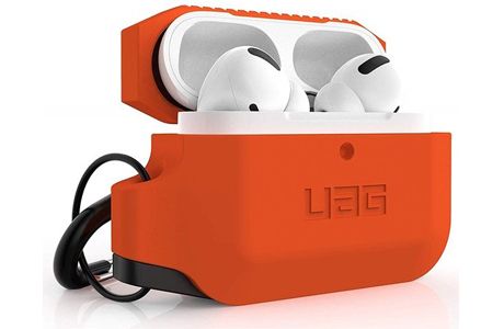 Чехлы для AirPods: Чохол для навушників Urban Armor Gear UAG Silicone Case Orange/Black Apple AirPods Pro (помаранчево-чорний)