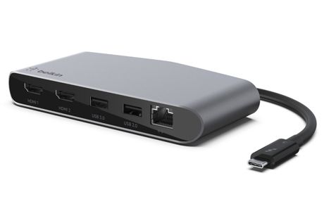 Держатели | Док-станции: Док-станція Belkin Thunderbolt 3 Mini Dock, 2*HDMI 4K, RJ45, USB 3.0, USB 2.0