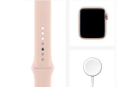 Apple Watch SE: Apple Watch SE 40 мм, рожевий спортивний ремінець (золотий)
