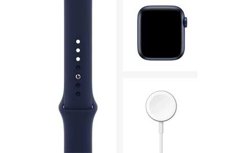 Apple Watch Series 6: Apple Watch Series 6 44 мм, синий спортивный ремешок (синие)