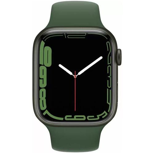 Apple Watch Series 7:  Apple Watch Series 7 45mm Green Aluminum Case with Clover Sport Band 