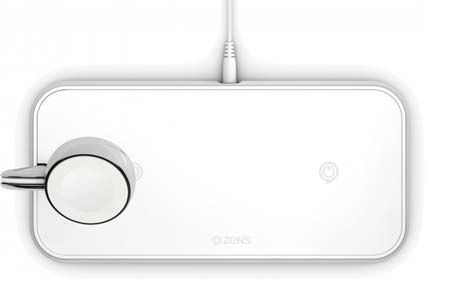 Держатели | Док-станции: Бездротовий зарядний пристрій Zens Dual Aluminium Wireless Charger + Apple Watch 10W