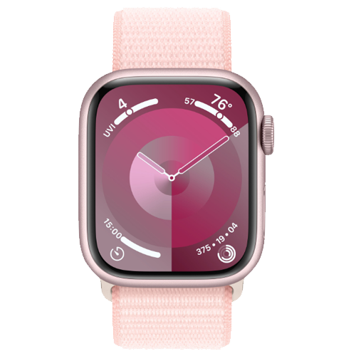 Apple Watch Series 9: Apple Watch Series 9 41mm Pink Aluminum Case with Light Pink Sport Loop