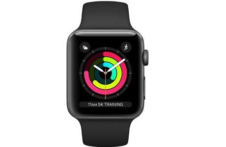  Apple Watch Series 3: Apple Watch Series 3 42 мм, алюминий, черный спортивный ремешок (Space Gray)