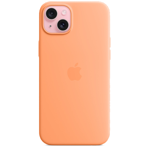 Чехол для iPhone 15 Plus: Apple iPhone 15 Plus Silicone Case with MagSafe Orange Sorbet