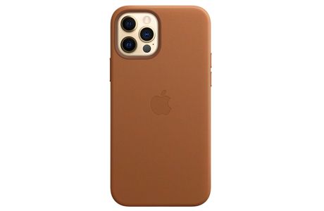 Чехлы для iPhone: Кожаный чехол MagSafe для iPhone 12 Pro Max, золотисто-коричневый цвет