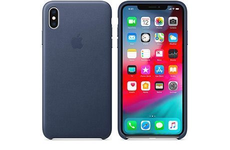 Чехлы для iPhone: Apple Leather Case для iPhone Xs Max (полуночный синий)