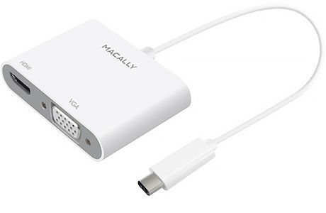 Кабели и переходники: Macally UCVH4K USB-C — HDMI / VGA