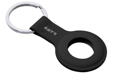 Чехлы для AirTag: Чохол LAUT HUEX TAG для AirTag з міцного силікону з брелоком для ключів, чорний