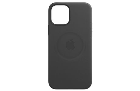 Чехлы для iPhone: Кожаный чехол MagSafe для iPhone 12 mini, чёрный цвет