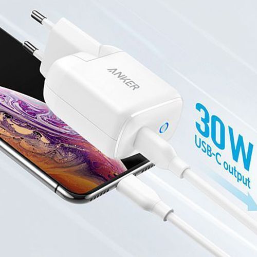  Зарядные устройства для iPad: Мережевий зарядний пристрій ANKER PowerPort III Mini 1 - 30W PowerIQ3.0 Белый