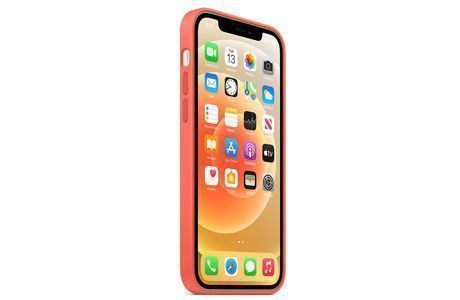 Чехлы для iPhone: Силиконовый чехол MagSafe для iPhone 12 и iPhone 12 Pro, цвет «розовый цитрус»