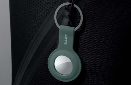 Чехлы для AirTag: Чохол LAUT HUEX TAG для AirTag з міцного силікону з брелоком для ключів, зелений 