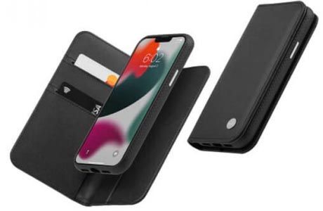 Чехол для iPhone 13: Moshi Overture Case with Detachable Magnetic Wallet Jet Black for iPhone 13