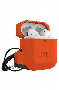 Чехлы для AirPods: Чехол для наушников Urban Armor Gear UAG Silicone Case Orange/Grey Apple AirPods 1/2