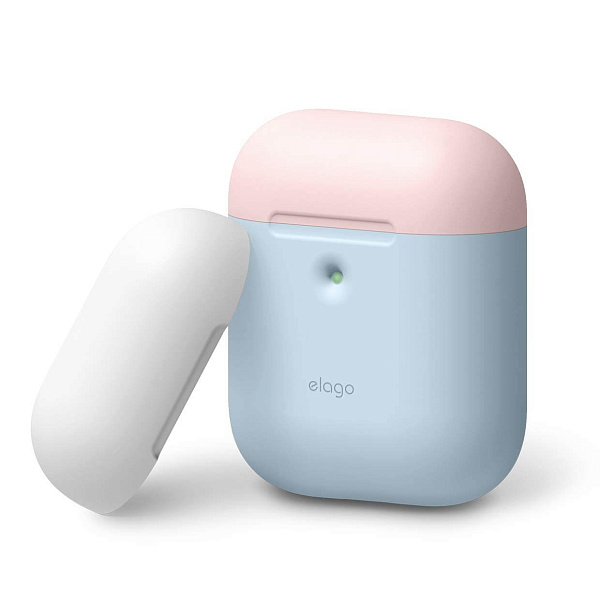 Чехол для AirPods 2: Elago A2 Duo Case Pastel Blue/Pink/White for Airpods
