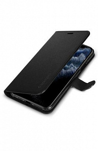 Чехлы для iPhone: Чохол Spigen для iPhone 11 Pro Max Wallet S, Saffiano Black (чорний)