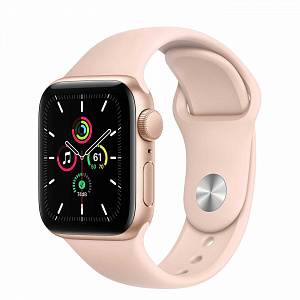 Apple Watch SE: Apple Watch SE 40 мм, розовый спортивный ремешок (золотые)