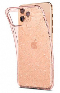 Чехлы для iPhone: Чохол Spigen для iPhone 11 Pro Liquid Crystal Glitter, Rose Quartz (прозорий)
