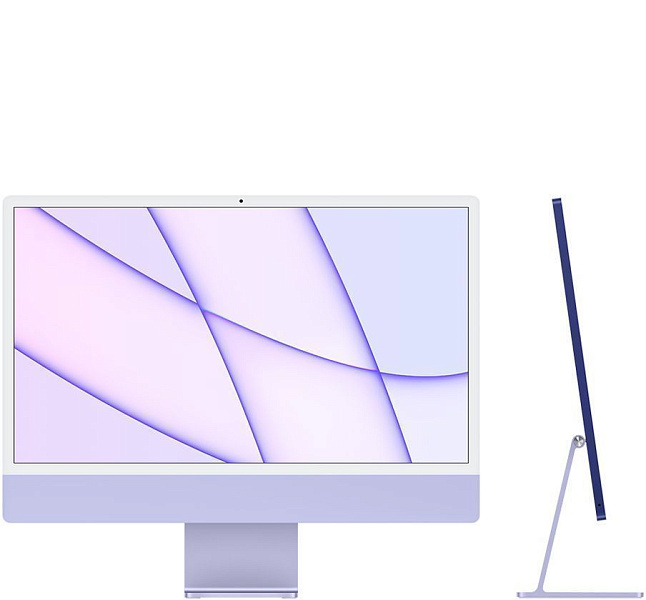 iMac: Apple iMac 24 2021 г., Retina 4,5K, M1 8CPU/8GPU, 8 ГБ, 512 ГБ SSD (фиолетовый)