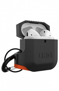 Чехлы для AirPods: Чехол для наушников Urban Armor Gear UAG Silicone Hard Case Black/Orange  Apple AirPods 1/2