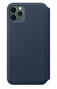 Чехлы для iPhone: Шкіряний чохол Apple Leather Folio для iPhone 11 Pro (темно-синій)