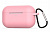 Чехлы для AirPods: Чехол для наушников Blueo Liquid Silicone Case for Apple AirPods Pro with Carbine розовый small