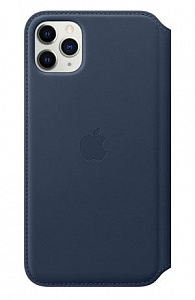 Чехлы для iPhone: Шкіряний чохол Apple Leather Folio для iPhone 11 Pro Max (темно-синій)