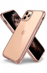 Чехлы для iPhone: Чохол Spigen для iPhone 11 Pro Max Ultra Hybrid, Rose Crystal (прозорий)